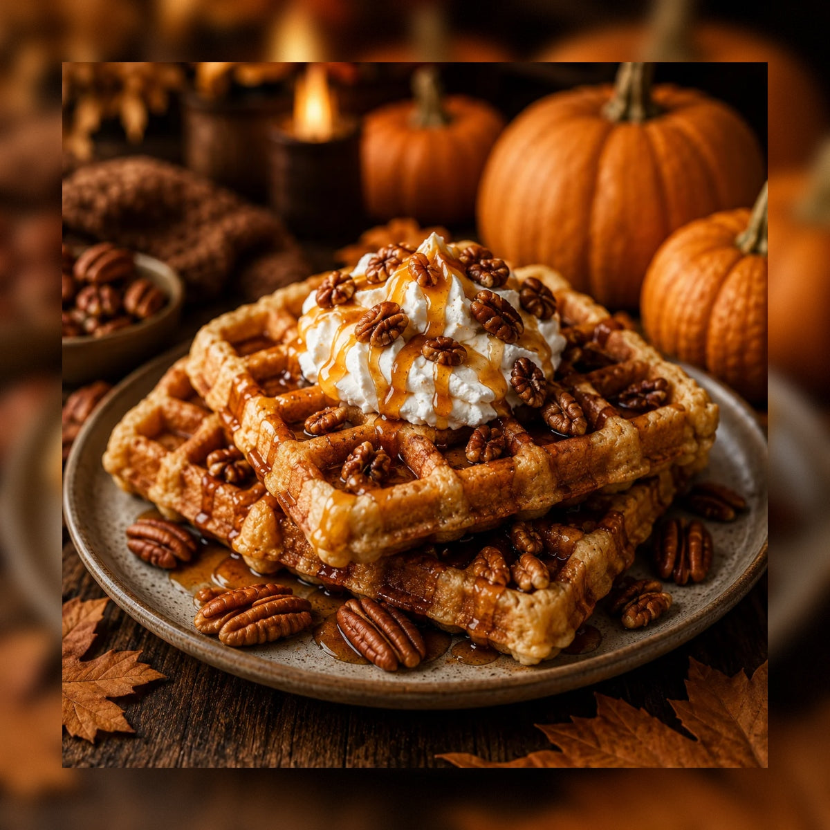 Pumpkin Pecan Waffles
