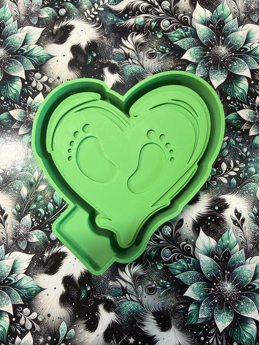 Feet Print on My Heart Mold #327