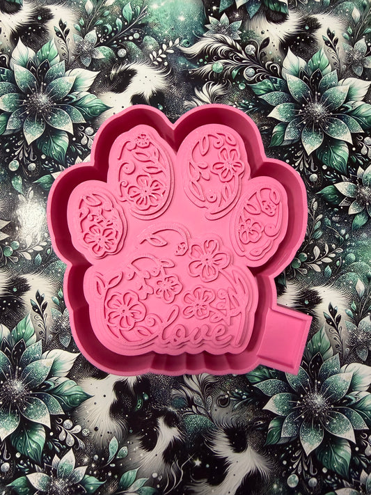 Floral Paw Print Mold #271