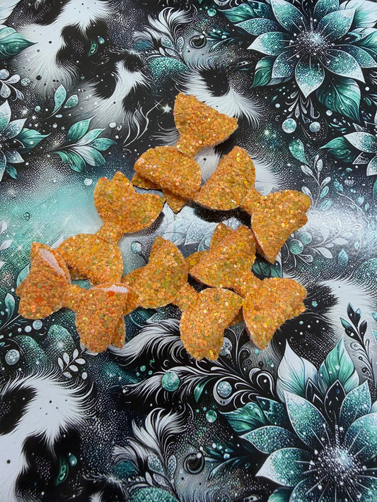 Orange Glitter Freshie Bow