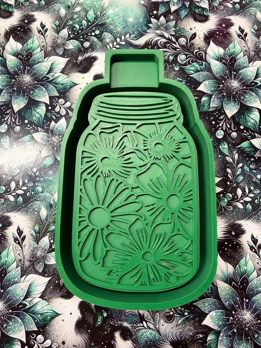 Mason Jar Flowers Mold #209